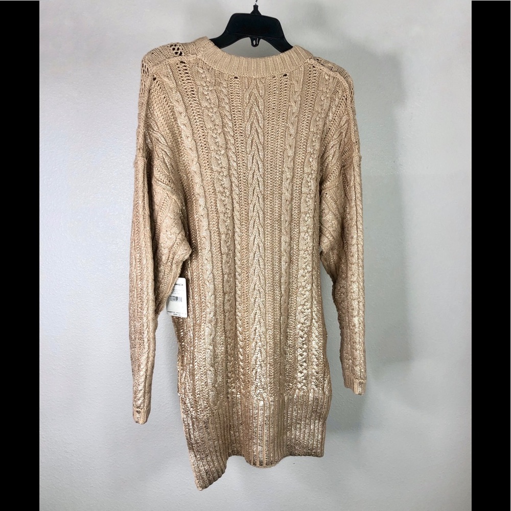 Free People Good As Gold Cable Knit Tunic Sweater - Picture 3 of 8